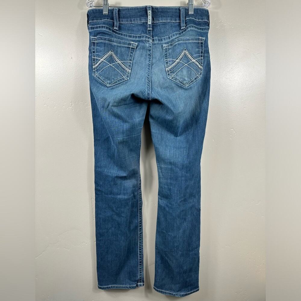 ARIAT WOMEN'S REAL DENIM OCEAN STRAIGHT LEG RIDING JEANS INDIGO BLUE SIZE 32 L - Picture 4 of 7